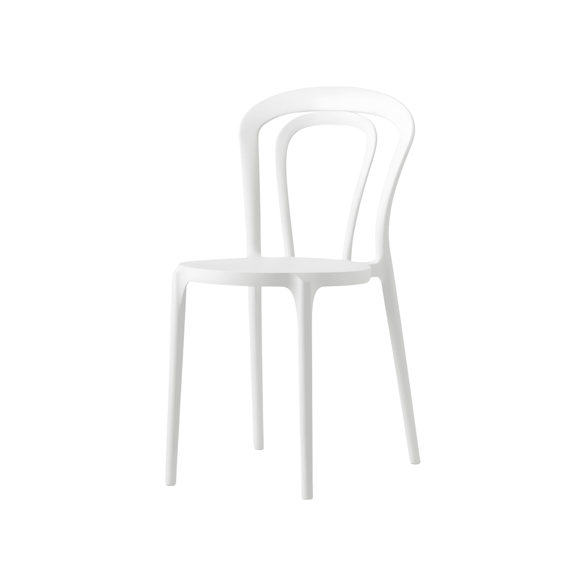 Set di sedie moderne "Caffè" in polipropilene impilabili per esterno e interno cm 53x53 83h - MondoViro
