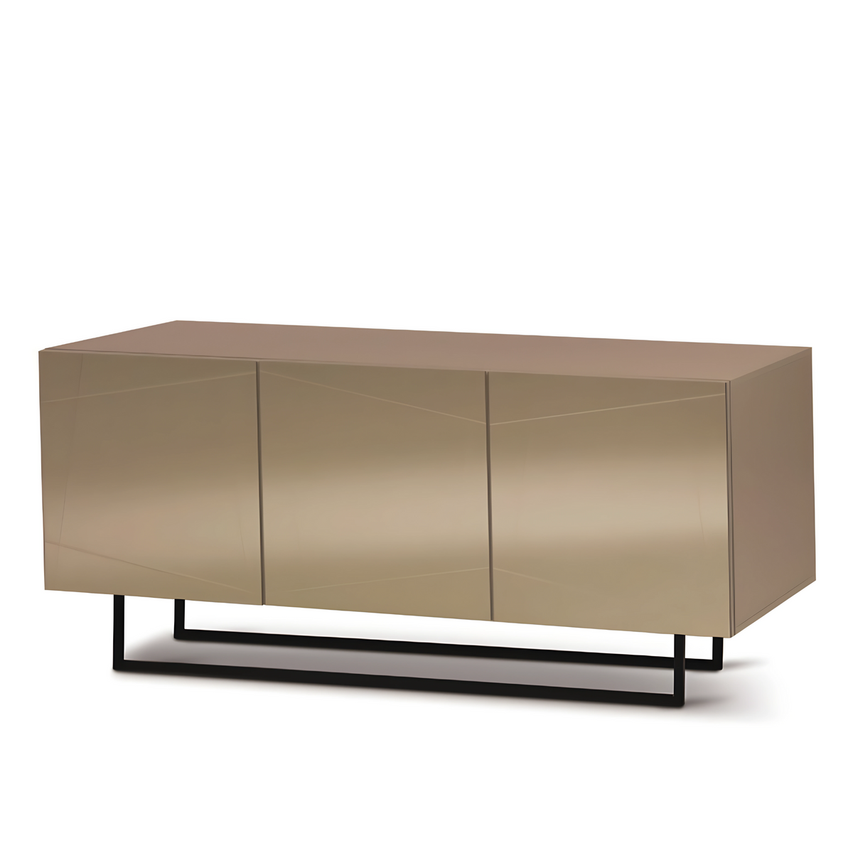 Madia moderna già assemblata in legno "Conty" 3 ante specchio cm 180x50 h80