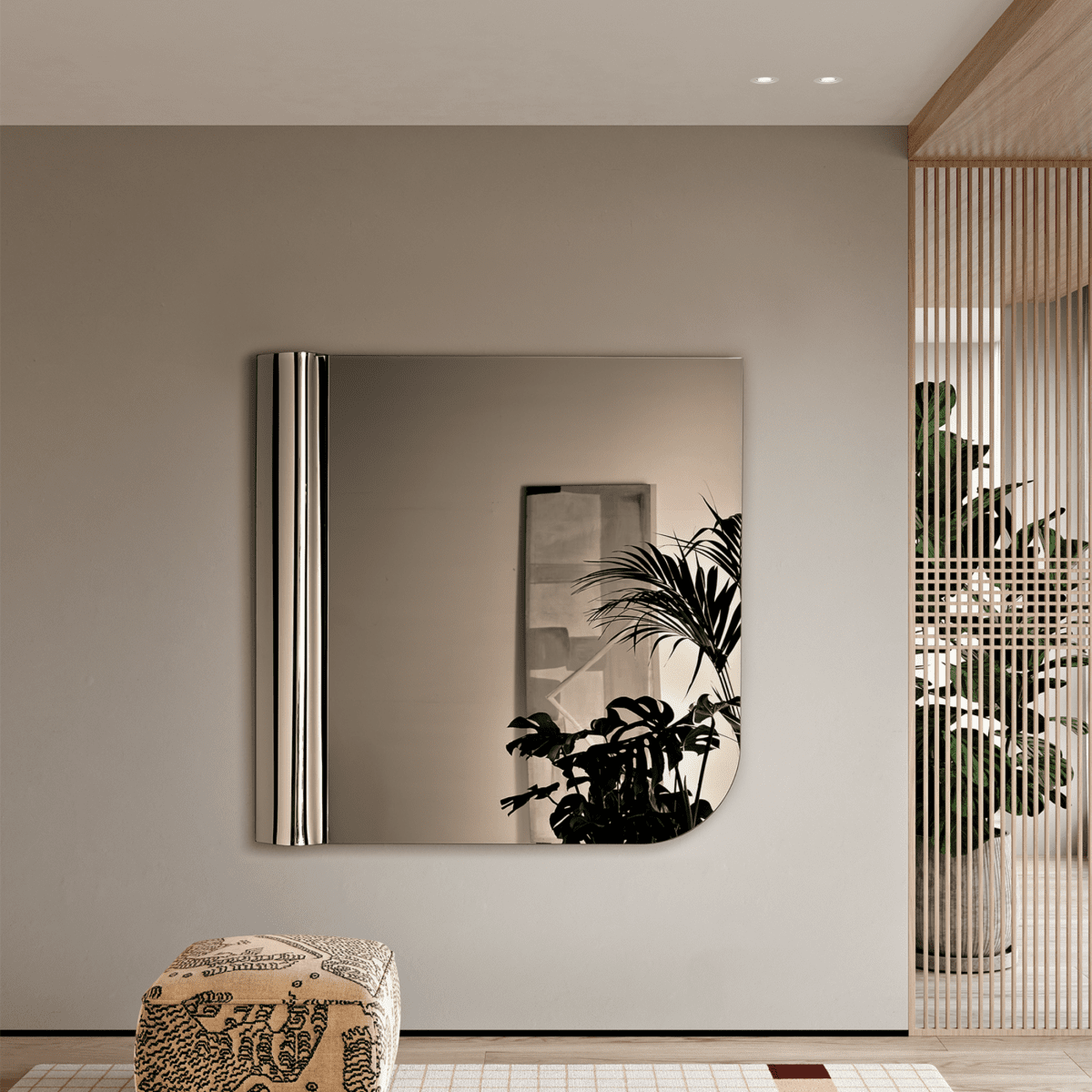 Specchio decorativo "Sinuo" in vetro fuso con onda versatile - MondoViro
