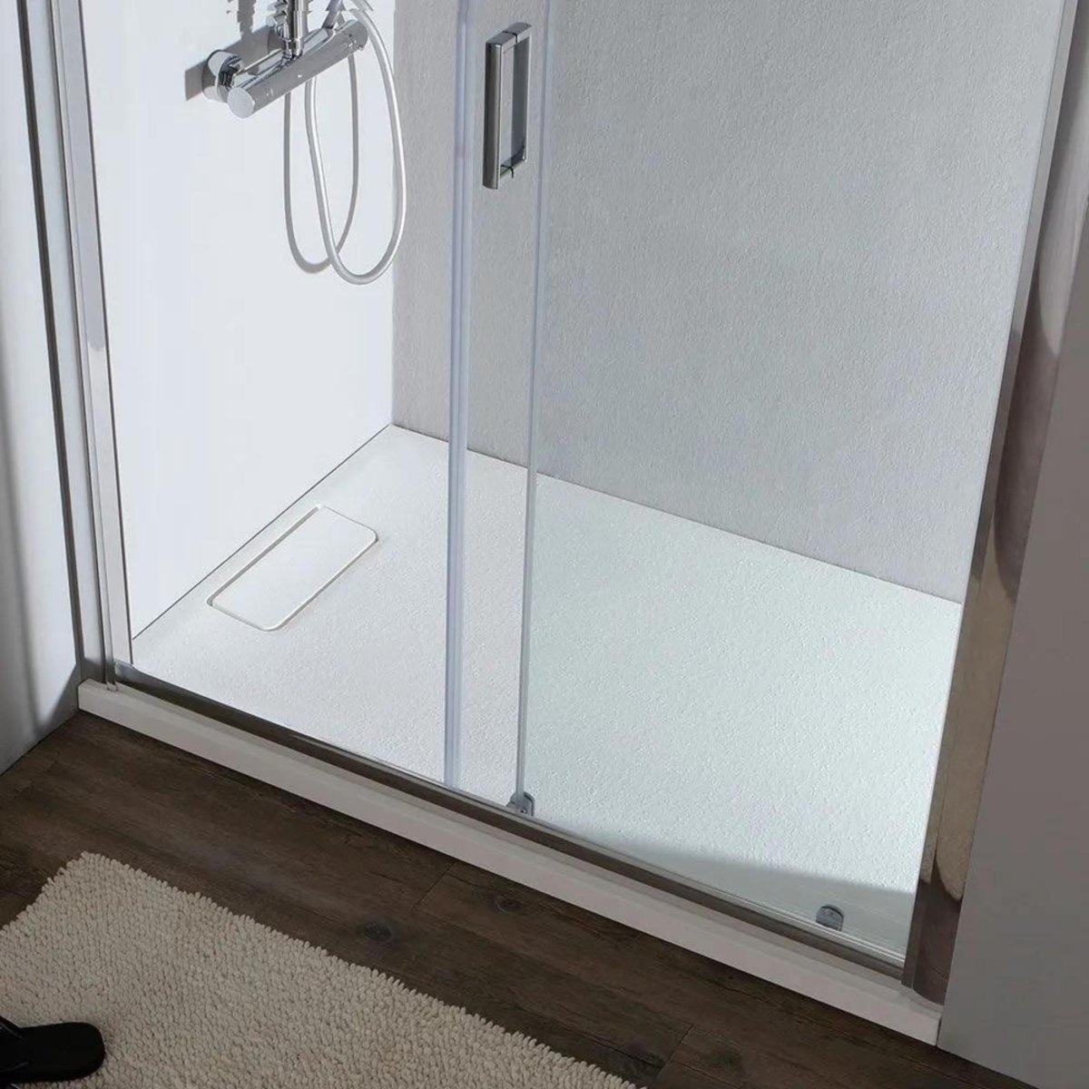 Anta fissa aggiuntiva "Genova" per porta doccia a nicchia in vetro temperato h 185 cm - MondoViro