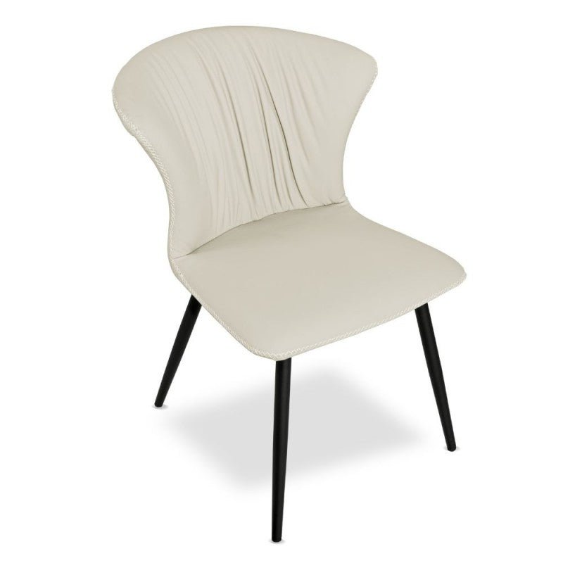 Set di sedie da pranzo "Core" imbottite in ecopelle con gambe in metallo nere cm 56x61 84h - MondoViro