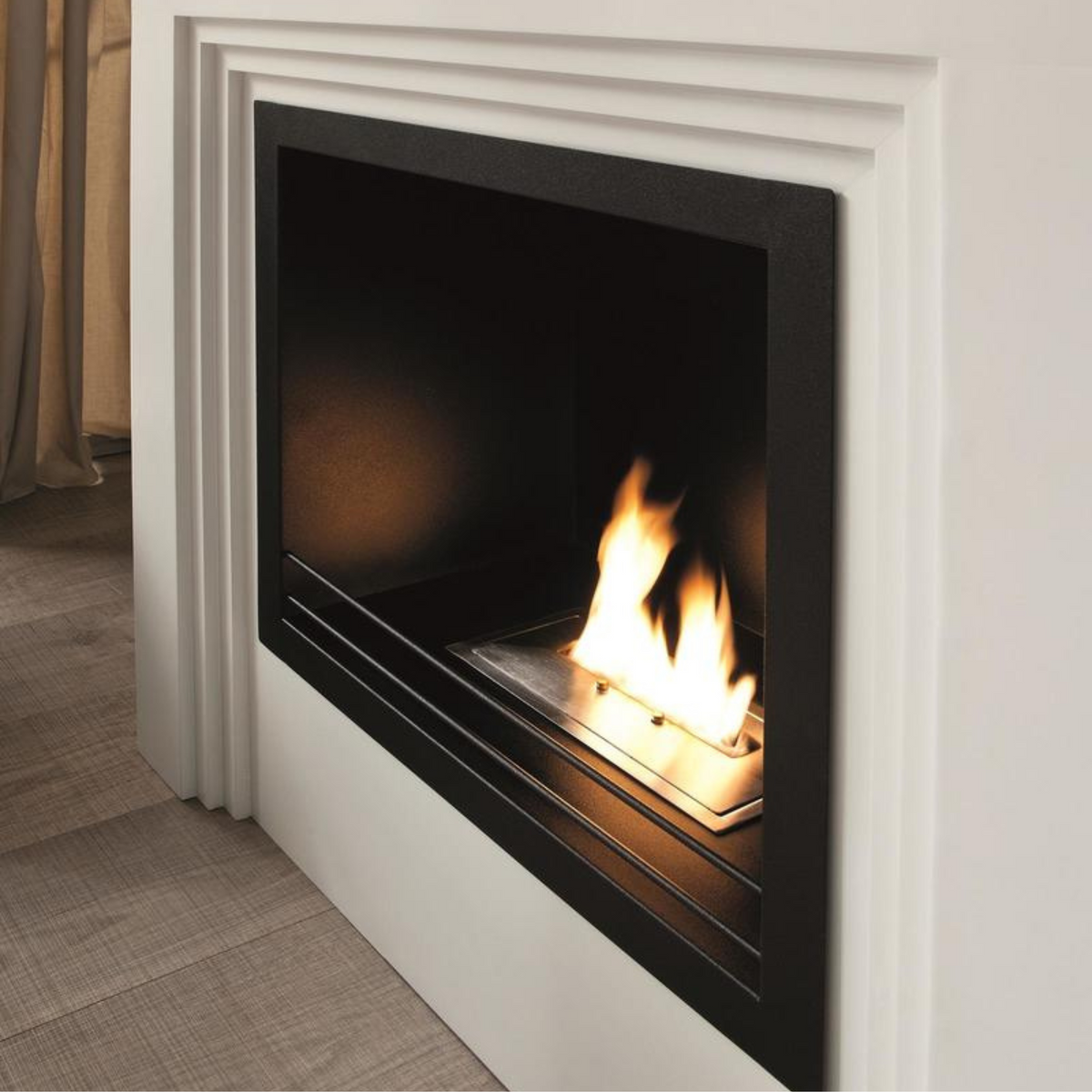 Caminetto al bioetanolo "Lily" da terra in metallo verniciato cm 96x35 96h