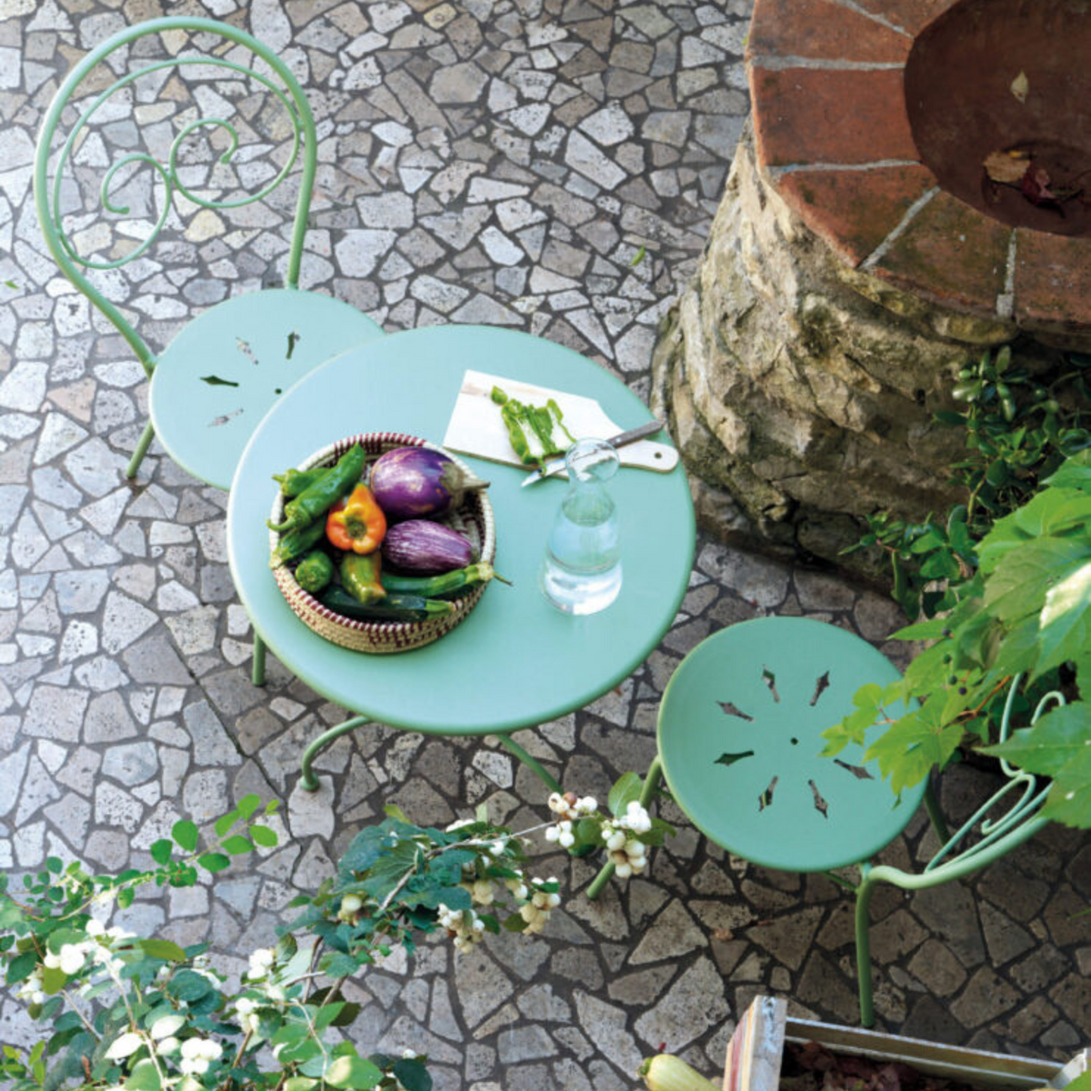 Set di sedie da giardino "Mimmo" classiche in metallo verniciato impilabili cm 43x52 89h