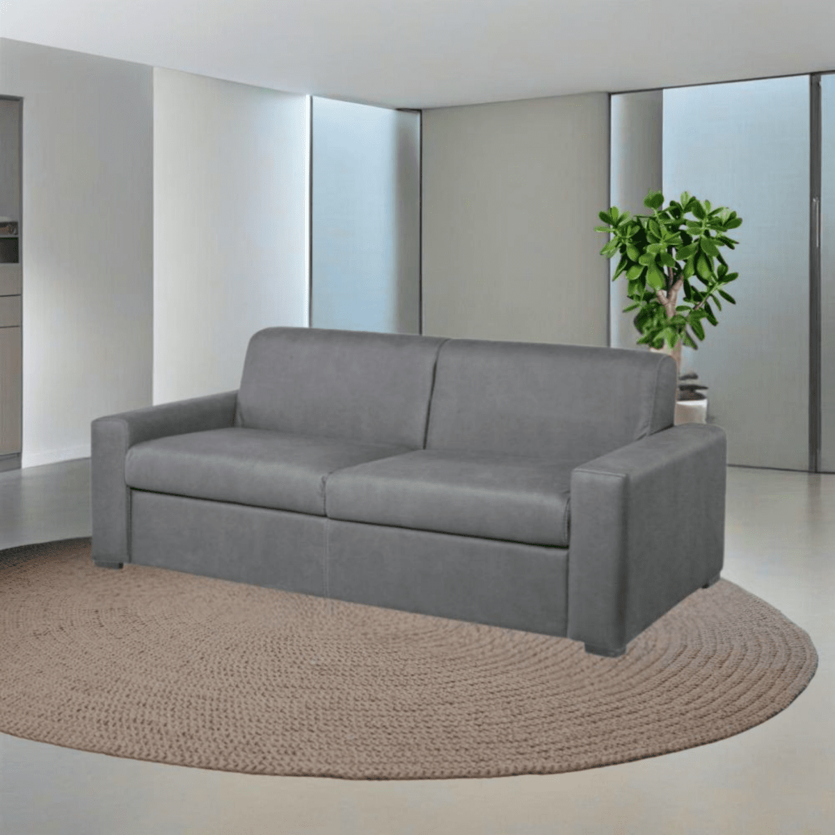 Divano letto a 3 posti contenitore "Flash" in tessuto sfoderabile cm 199x98 84h - MondoViro