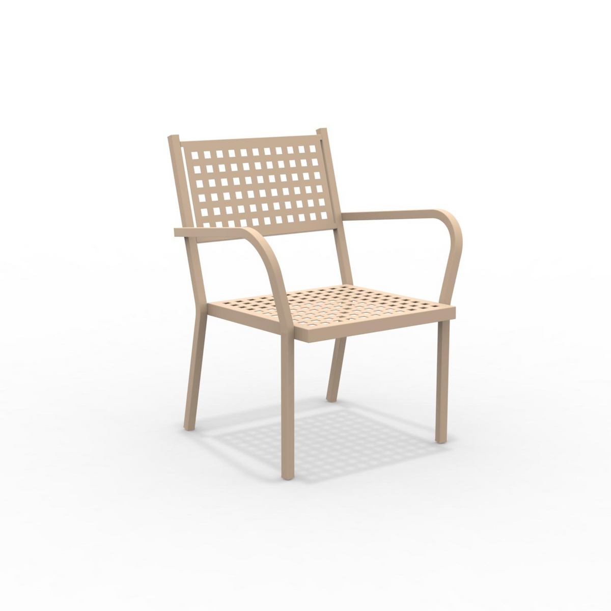 Poltrone moderne "Alice" basse in metallo impilabili da giardino cm 65x63 77h