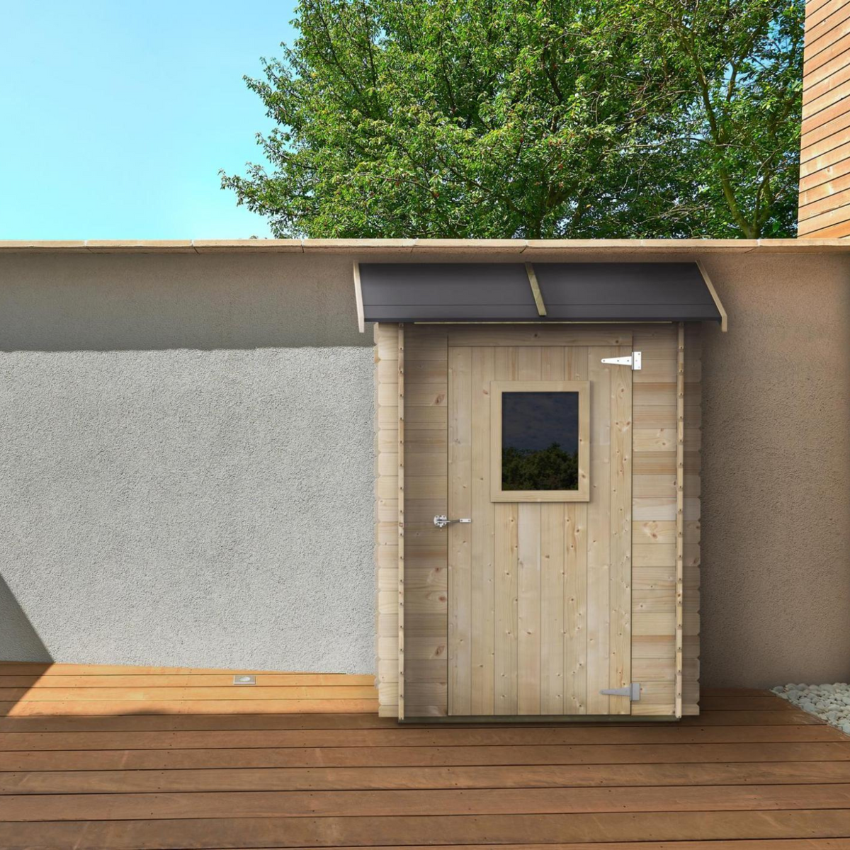 Casetta in legno da giardino "Hobby" monofalda cm 146x98 197h porta singola finestrata