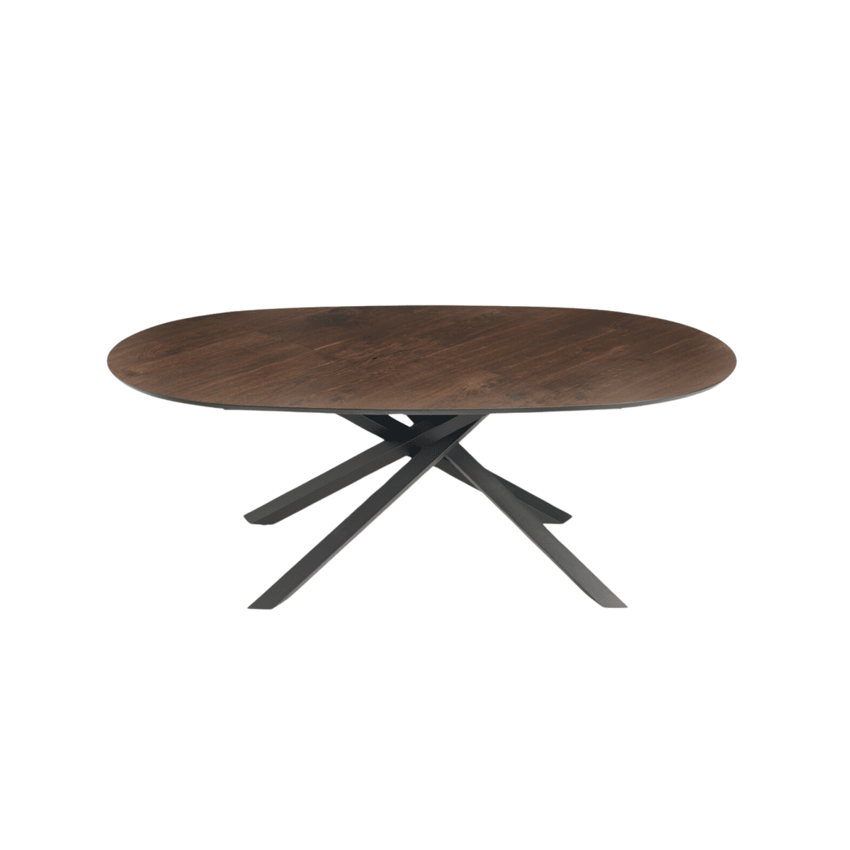 Tavolo fisso moderno da pranzo "Canyon" con base in metallo e piano in rovere cm 210x109 75h - MondoViro