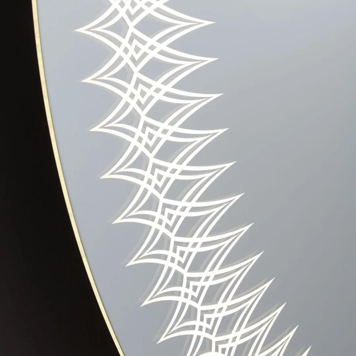 Specchio rotondo con cornice decorata a led "Illusione" in alluminio cm 80x80 - MondoViro