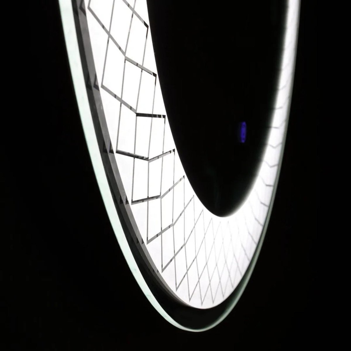 Specchio rotondo con cornice illuminata a led "Aura" in alluminio cm 70x70 - MondoViro