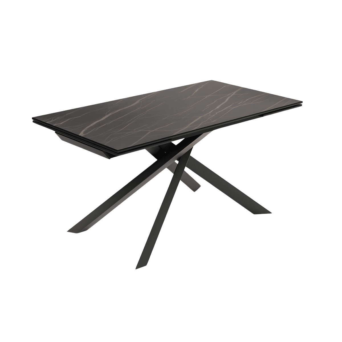 Tavolo allungabile moderno "Salerno" in ceramica su vetro temperato cm 160/240x90 76h - MondoViro