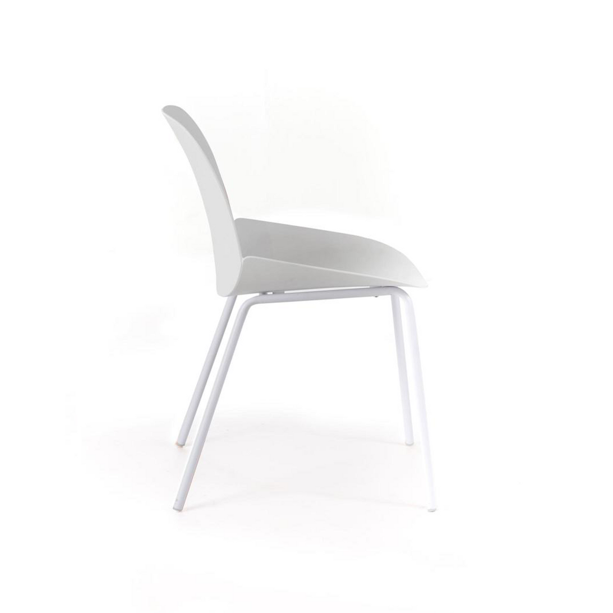 Set di sedie moderne in polipropilene "Azzurra" con struttura in metallo verniciato da soggiorno