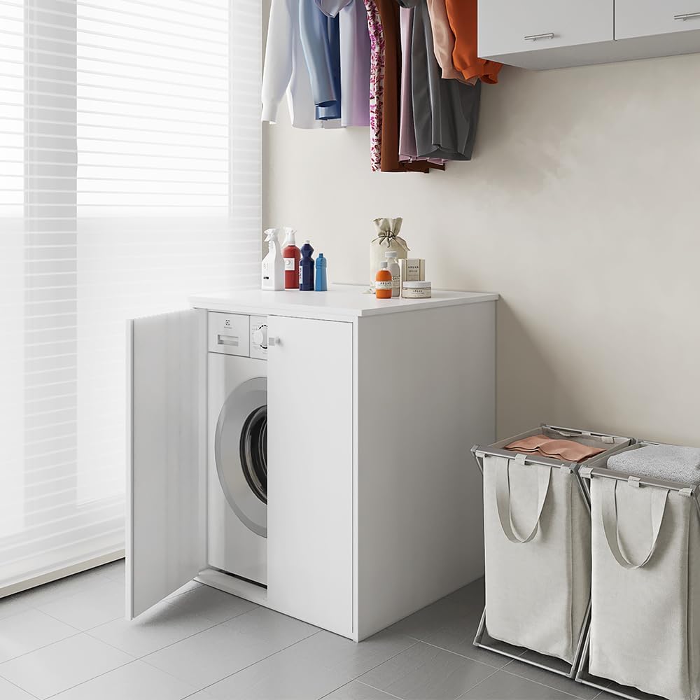 Mobile coprilavatrice "Niji" in PVC con chiusura magnetica e piedini regolabili cm 60x70 90h - MondoViro