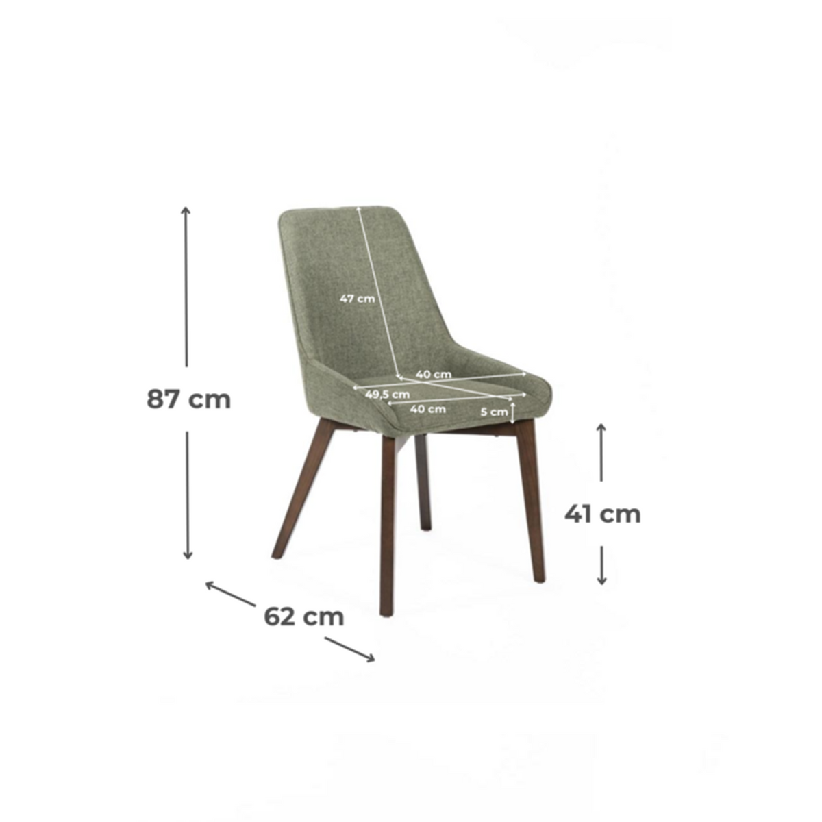 Set di sedie imbottite "Linea" da soggiorno moderne in tessuto cm 49,5x62 87h
