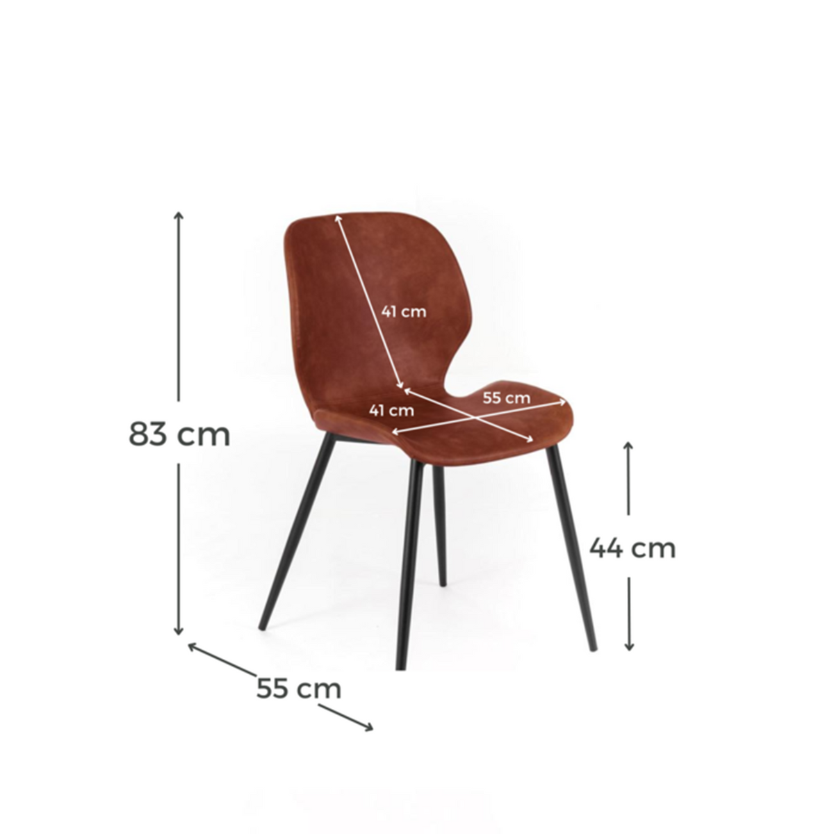 Set di sedie eleganti in similpelle "Liam" soft touch vintage cm 45x55 83h