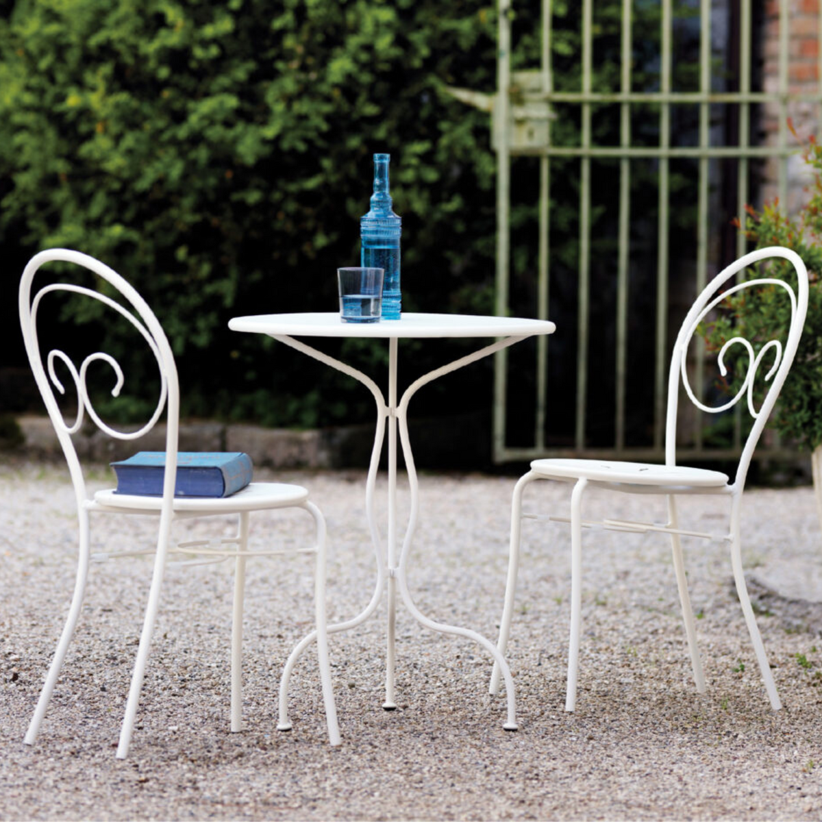 Tavolo tondo in metallo zincato "Rondò" da bar e giardino smontabile cm 60x60 75h