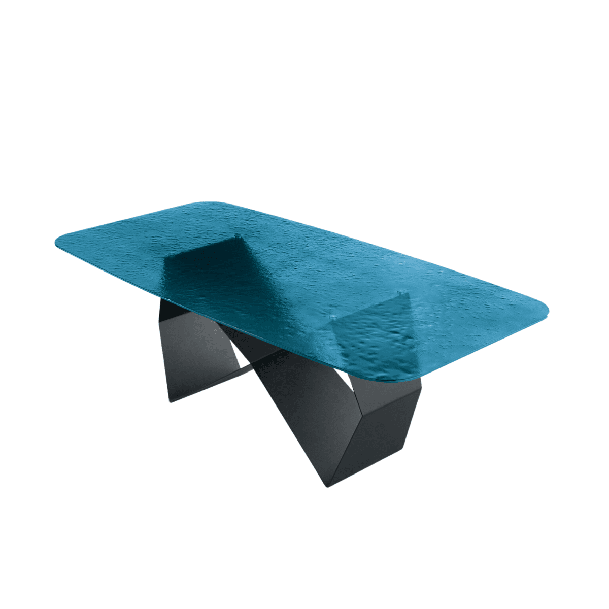 Tavolo fisso moderno "Karlito" con base in metallo verniciato cm 210x110 75h - MondoViro