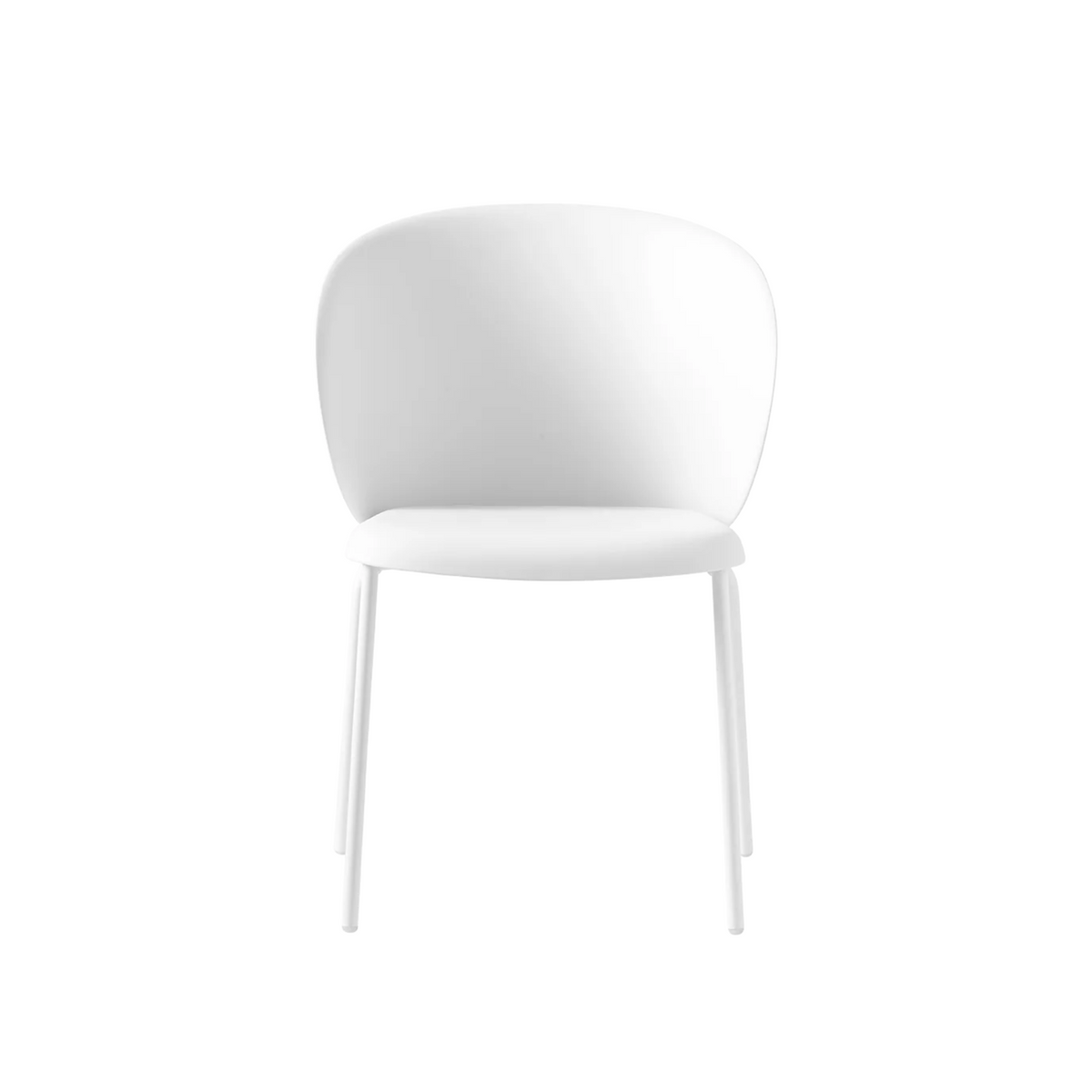 Set di sedie moderne "Tuka" in metallo e polipropilene impilabili cm 55x59 86h
