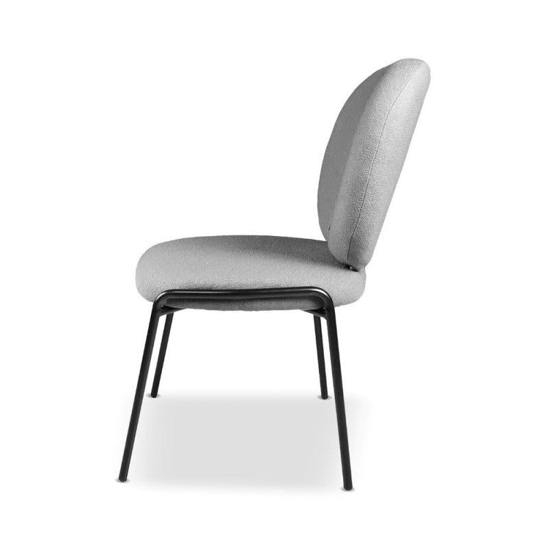 Set di sedie da pranzo "Sirio" imbottite in tessuto Teddy con gambe in metallo nere cm 53x39 94h - MondoViro