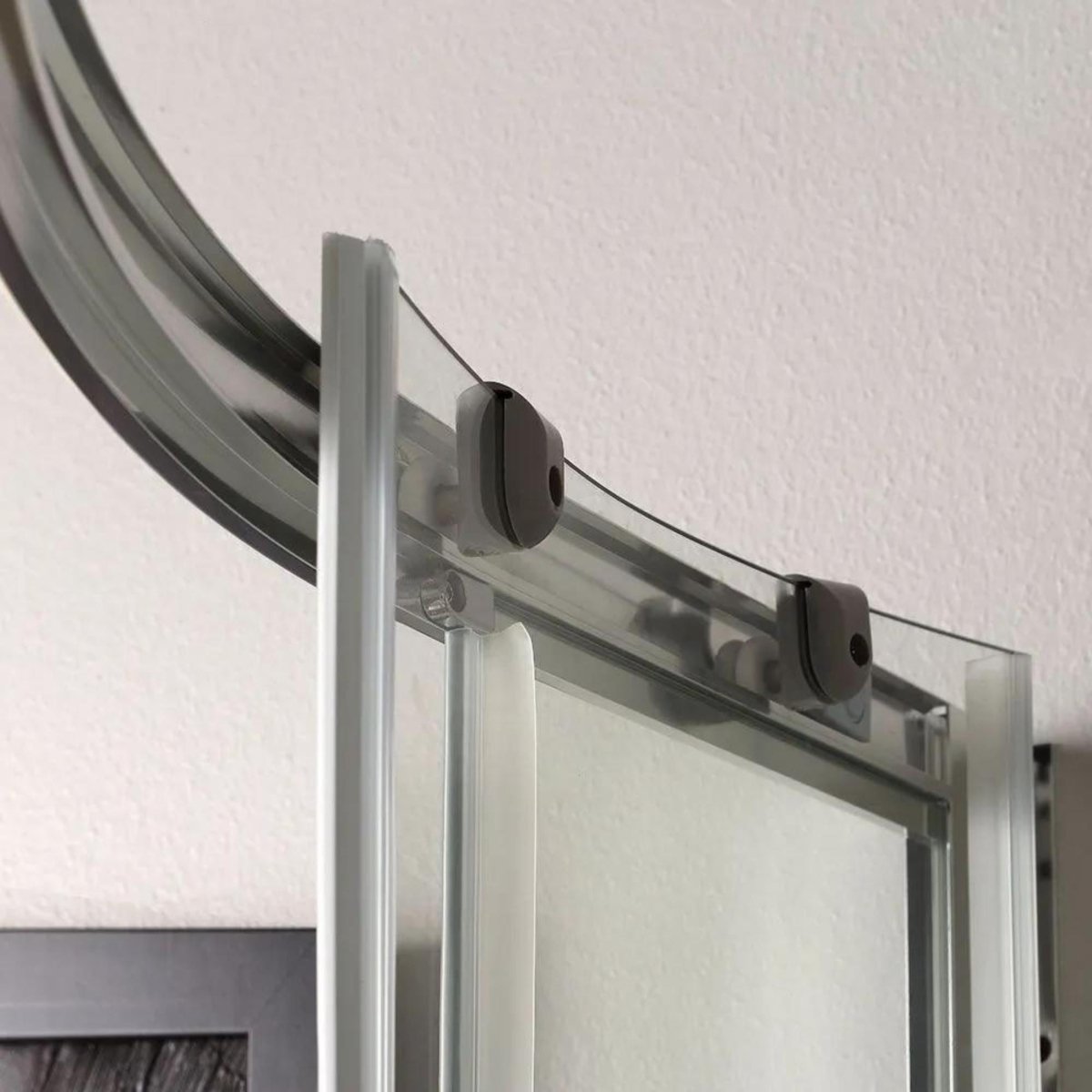 Box doccia stondato semicircolare "Lima" in vetro temperato trasparente cm 80x80 185h - MondoViro