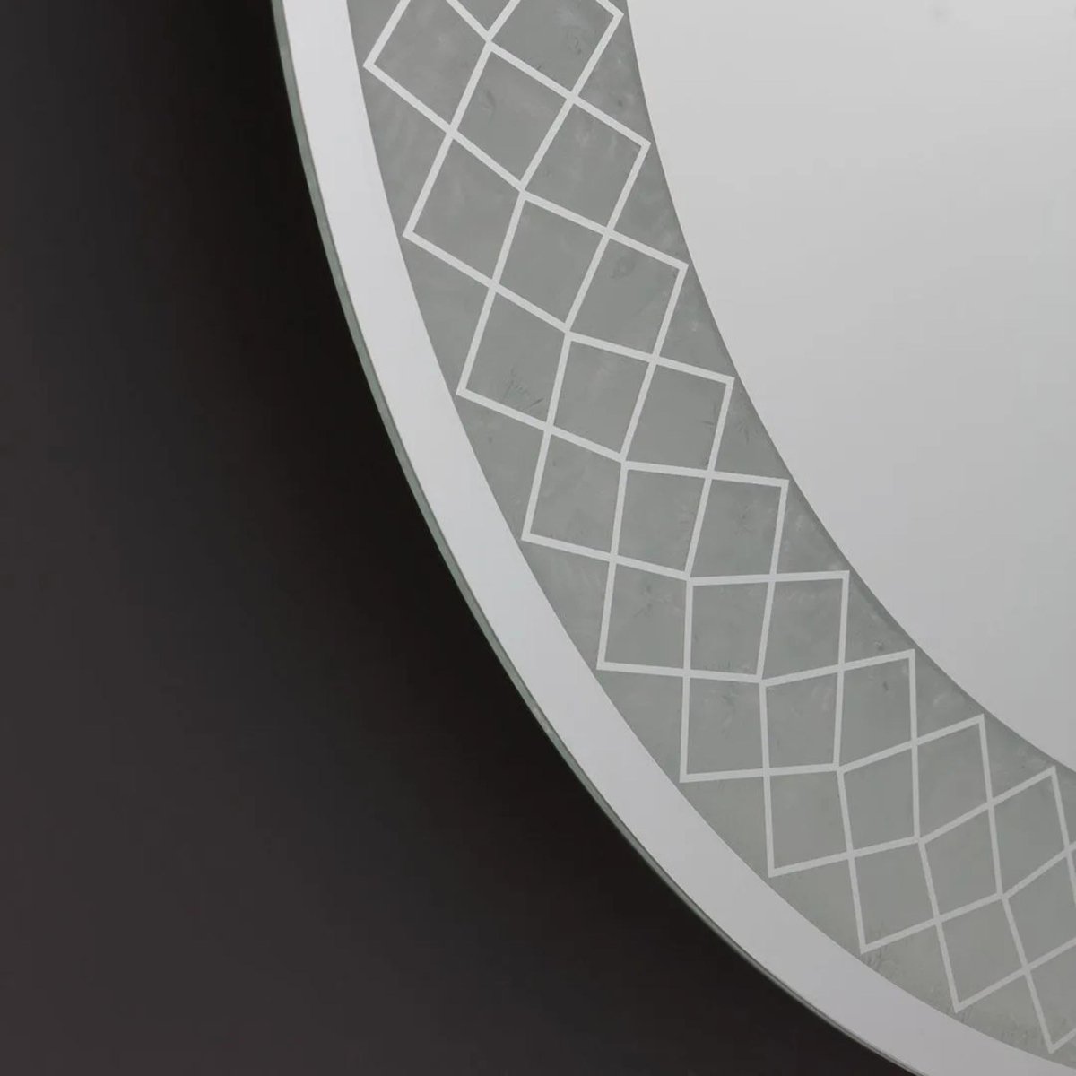 Specchio rotondo con cornice illuminata a led "Aura" in alluminio cm 70x70 - MondoViro