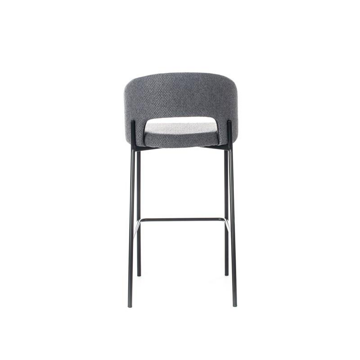 Set di sgabelli alti "Alan" in tessuto imbottiti con poggiapiedi cm 52x50 98h