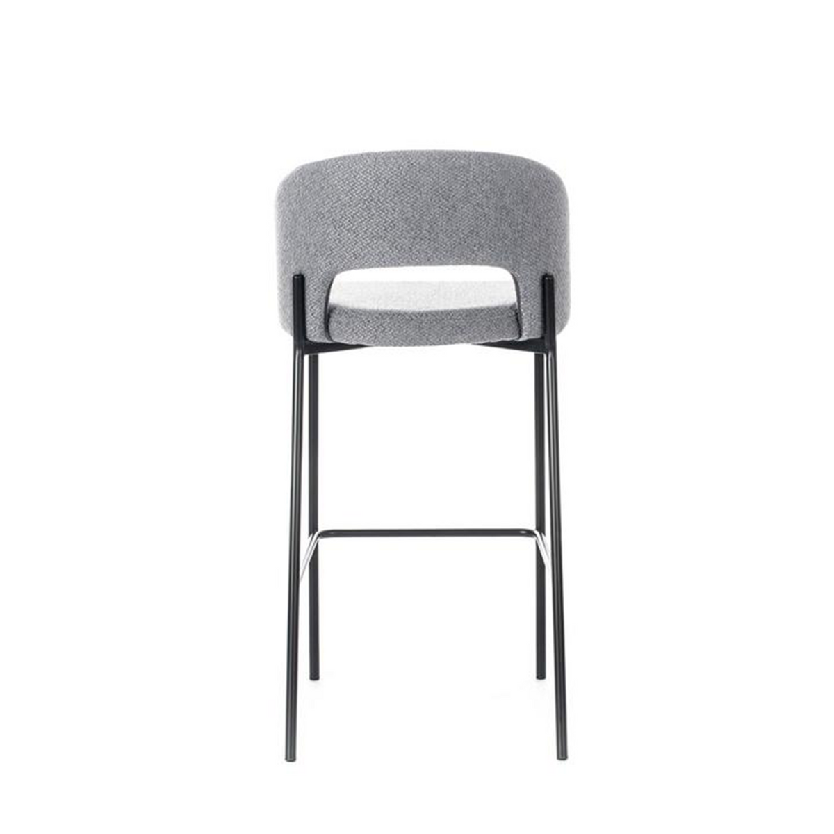 Set di sgabelli alti "Alan" in tessuto imbottiti con poggiapiedi cm 52x50 98h