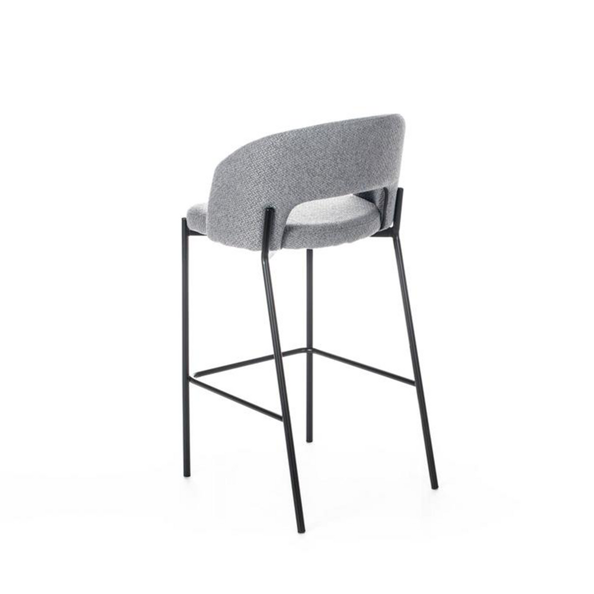 Set di sgabelli alti "Alan" in tessuto imbottiti con poggiapiedi cm 52x50 98h