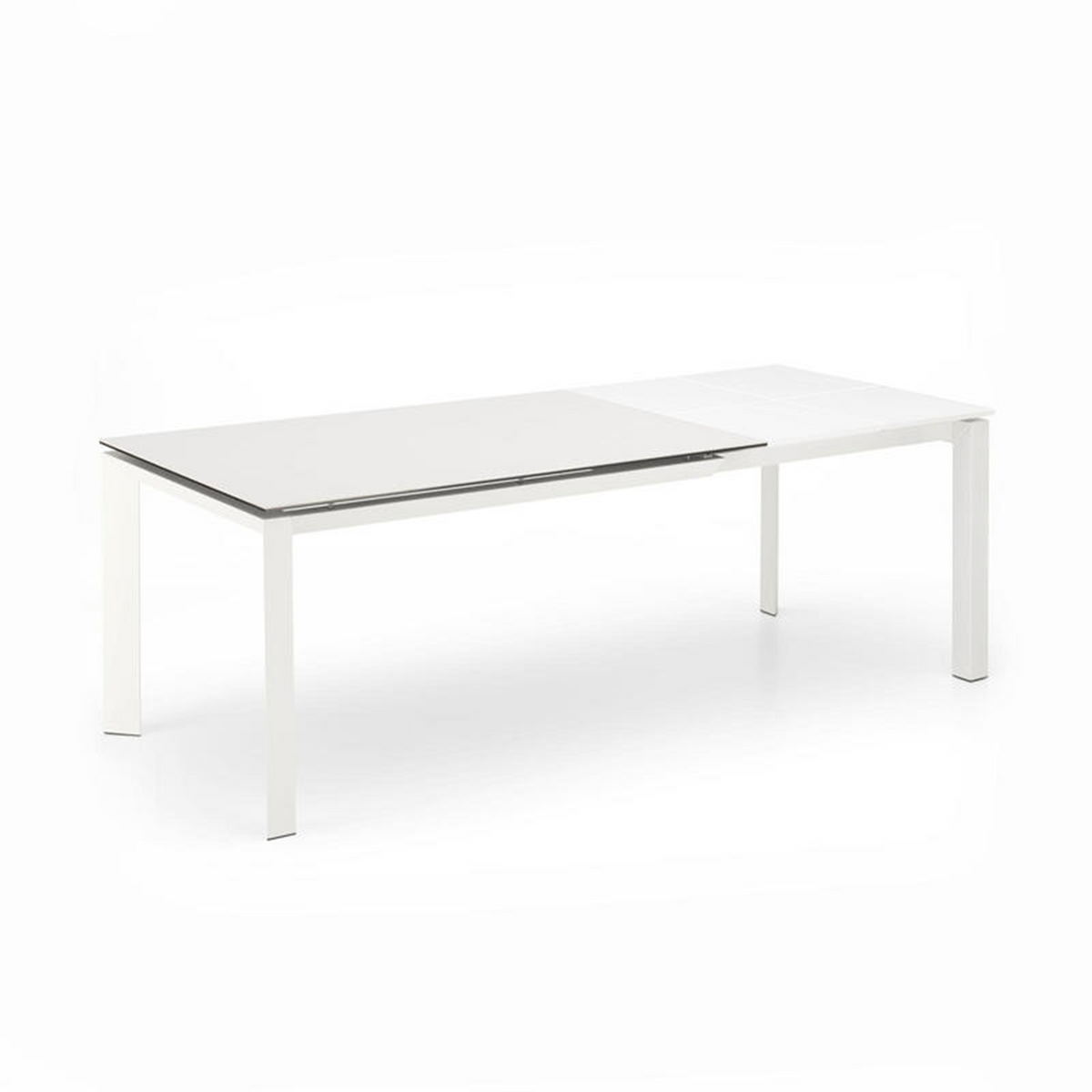 Tavolo allungabile moderno "Filo" piano in ceramica gambe in alluminio cm 140/220x90 75h