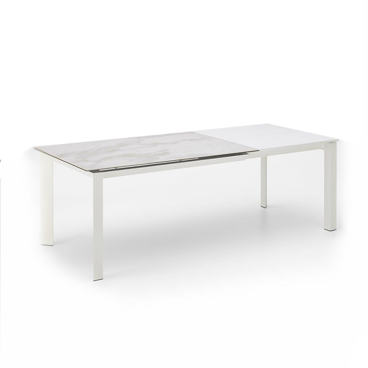 Tavolo allungabile moderno "Filo" piano in ceramica gambe in alluminio cm 140/220x90 75h