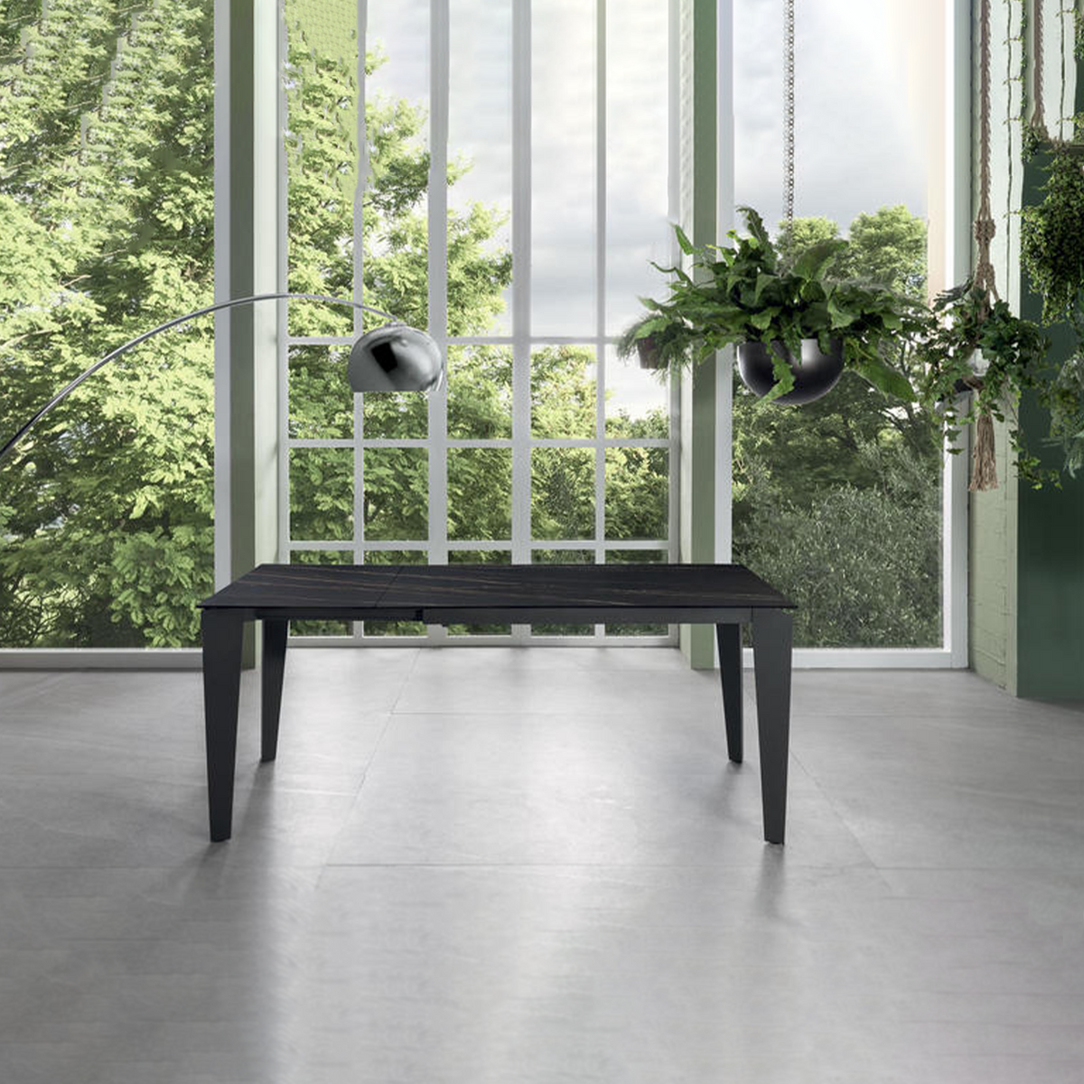 Tavolo moderno allungabile "Fast" con piano in ceramica su vetro temperato