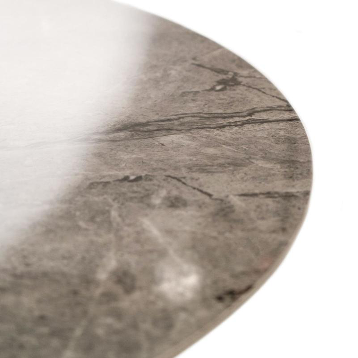 Tavolo tondo "Louis" piano in ceramica effetto marmo Ø120 76h
