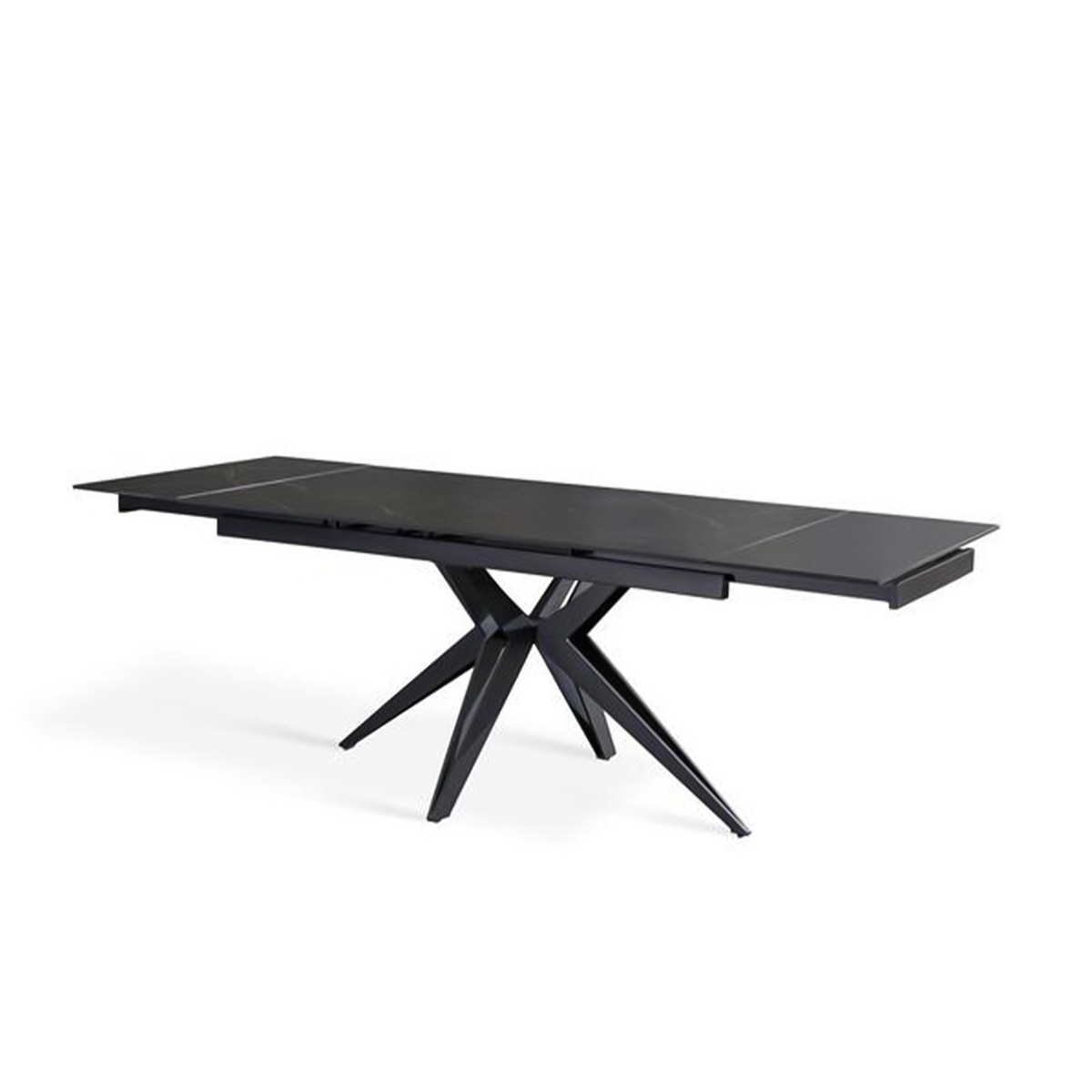 Tavolo allungabile moderno "Amber" 10 posti con piano in ceramica effetto marmo