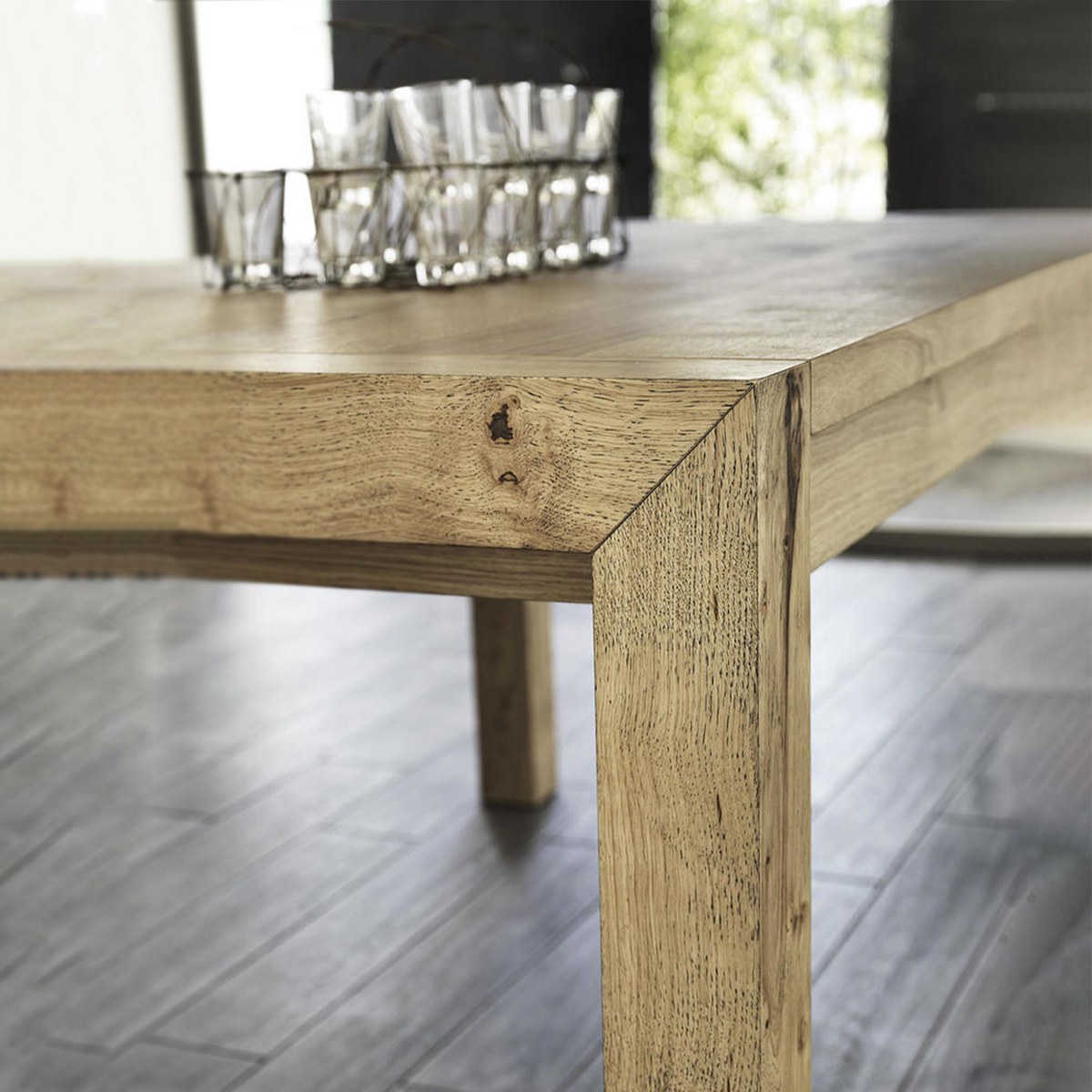 Tavolo allungabile "Ethan" piano e gambe in legno cm 160/240x90 76h