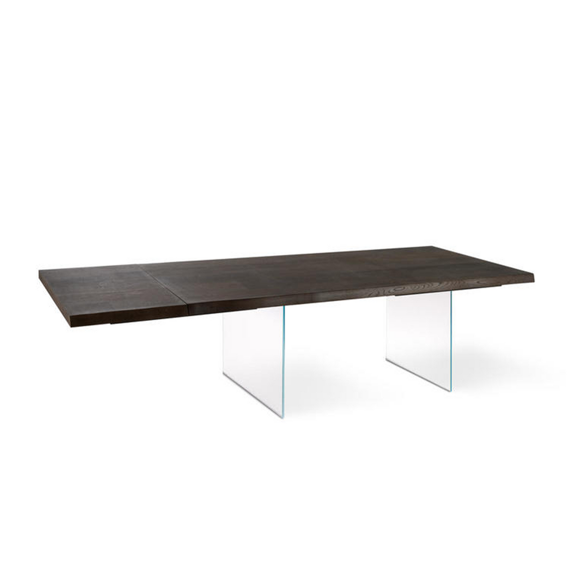 Tavolo allungabile "Fabien" piano in legno gambe in vetro temperato cm 200/300x100 76h
