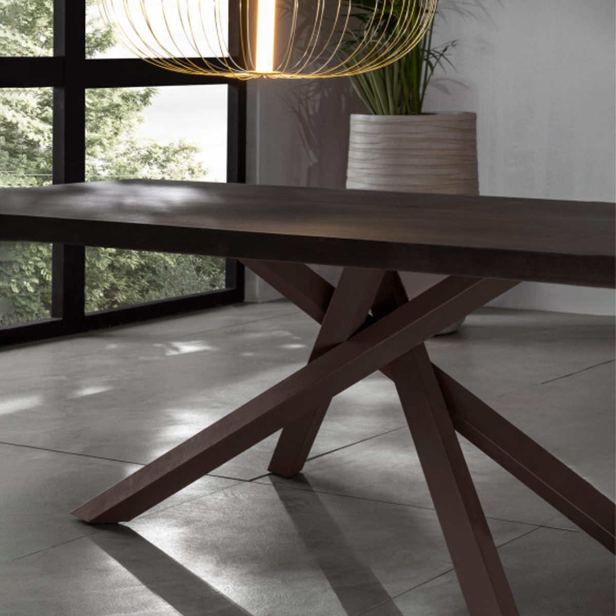 Tavolo fisso piano in legno "Théodore" e gambe in metallo cm 160x90 76h