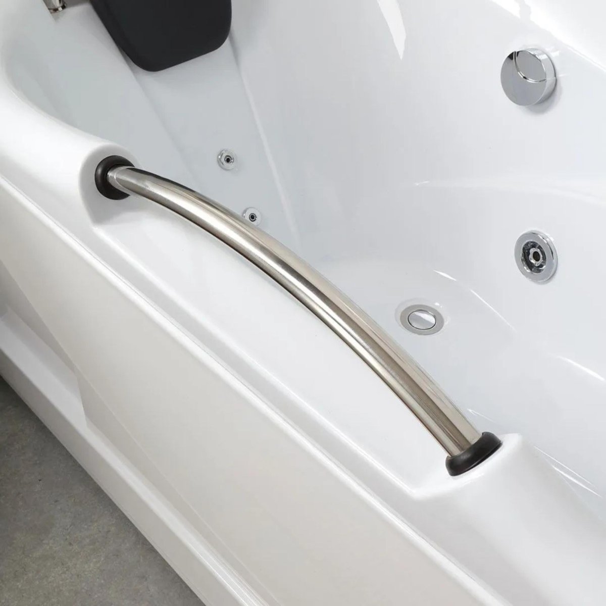 Vasca da bagno angolare con idromassaggio "Doris" in acrilico bianco cm 170x78 65h - MondoViro