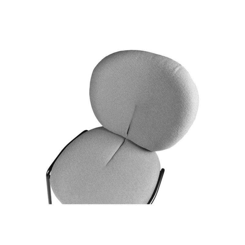Set di sedie da pranzo "Sirio" imbottite in tessuto Teddy con gambe in metallo nere cm 53x39 94h - MondoViro