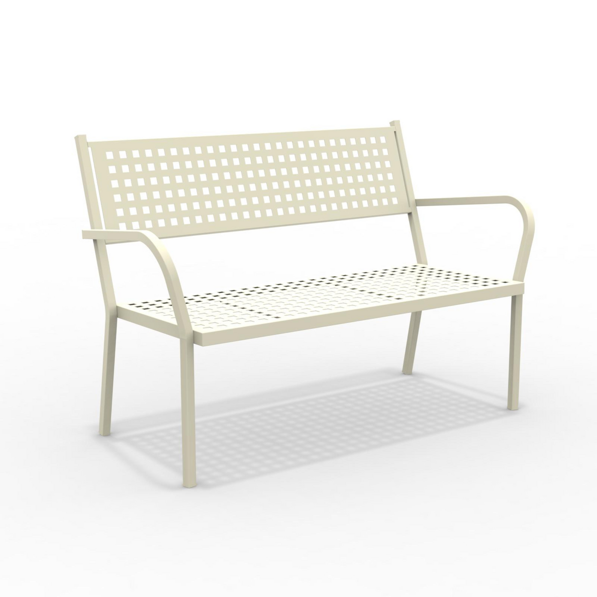 Divano moderno da giardino in metallo "Alice" panca sofa impilabile cm 125x60 77h