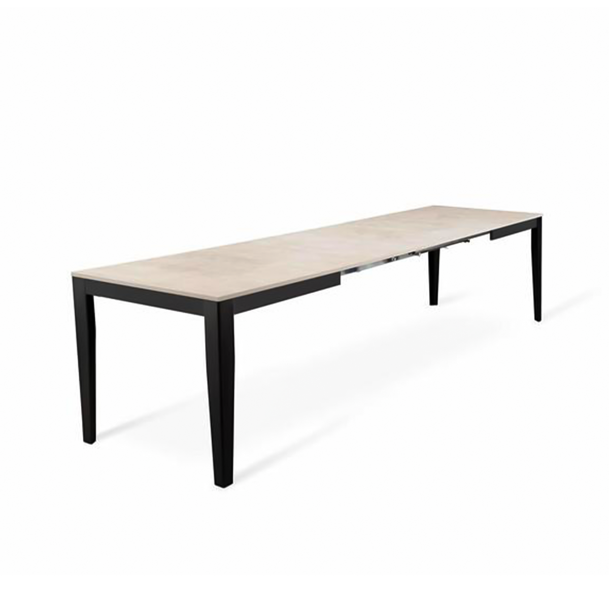 Tavolo allungabile "Blanche" piano melaminico gambe in metallo cm 130/290x80 76h