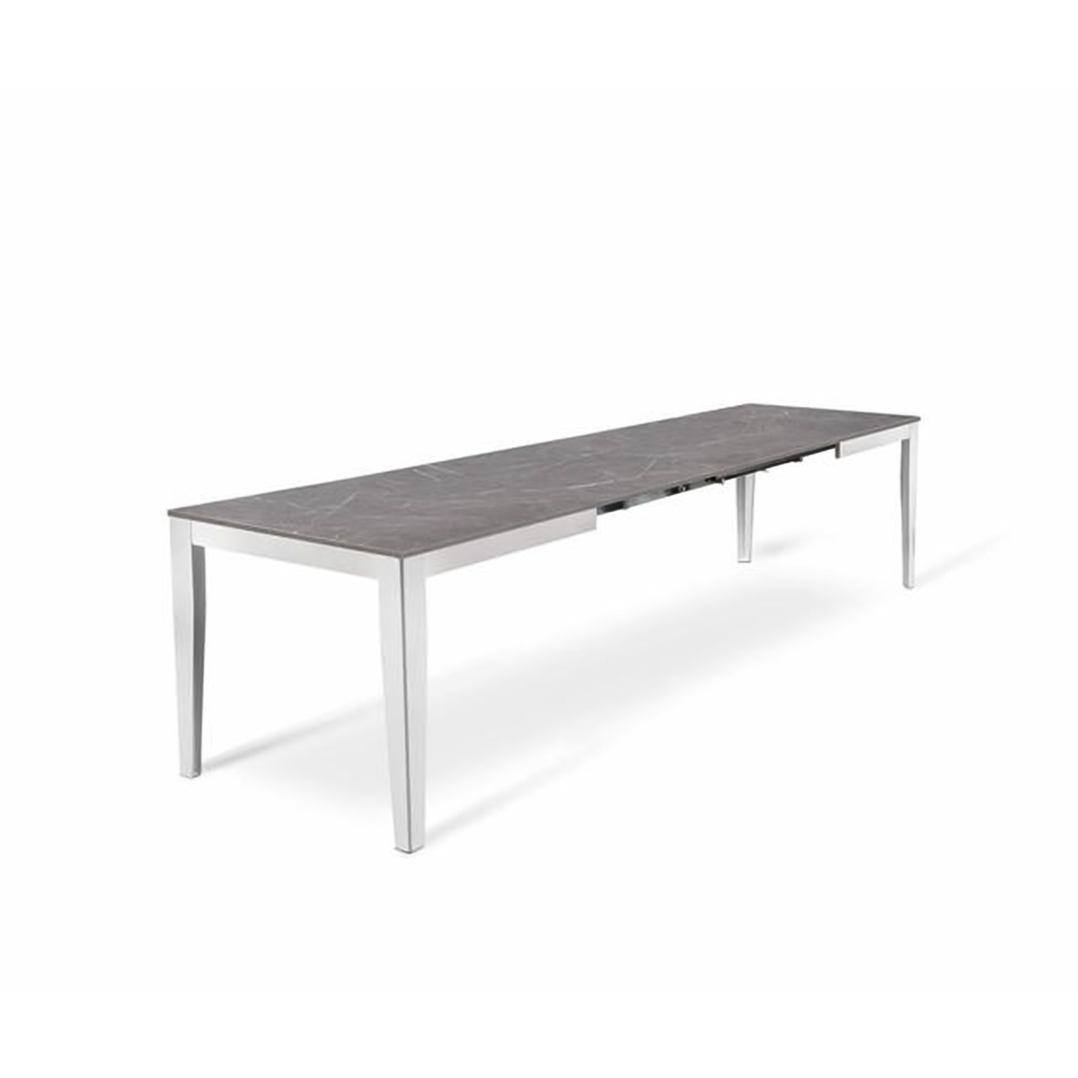 Tavolo allungabile "Blanche" piano melaminico gambe in metallo cm 130/290x80 76h