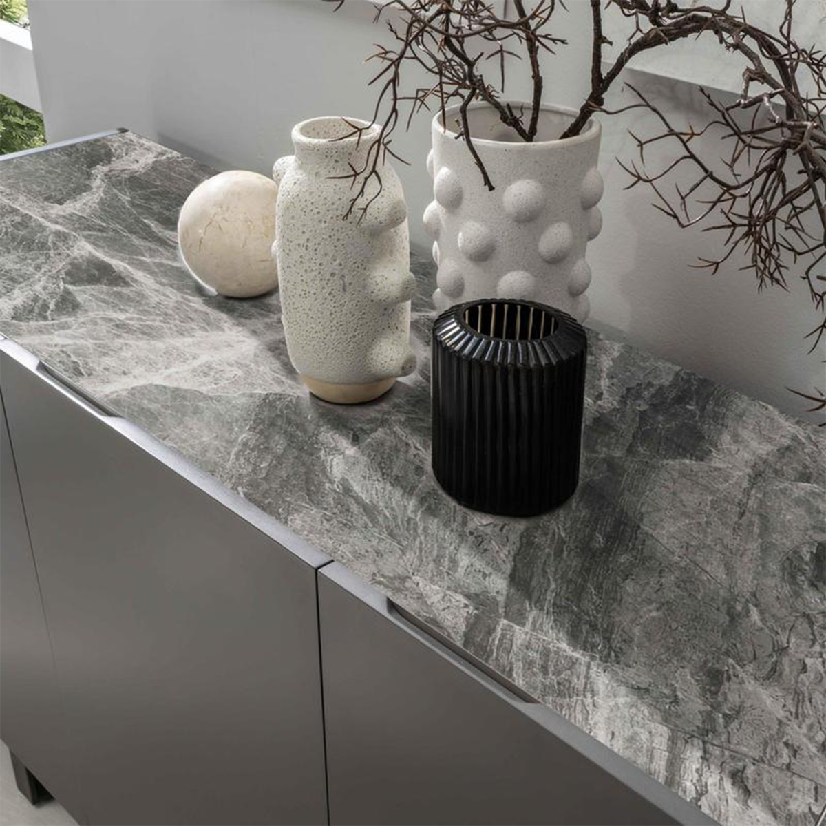 Madia da soggiorno "Adrien" piano in ceramica 3 ante cm 150x45 85h