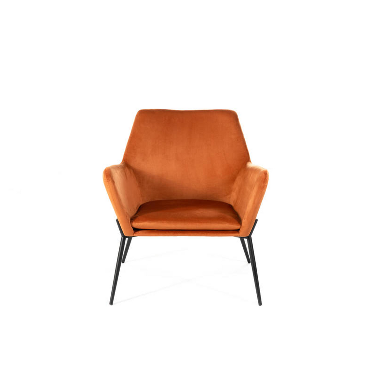 Poltrona imbottita "Gaia" moderna in velluto con gambe in metallo cm 70x72 79h