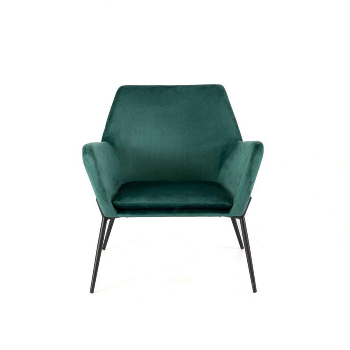 Poltrona imbottita "Gaia" moderna in velluto con gambe in metallo cm 70x72 79h