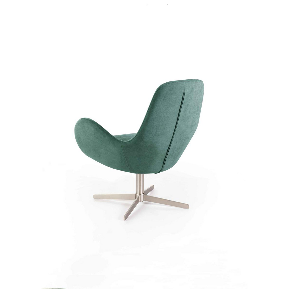 Poltrona moderna girevole "Orpea" in tessuto con base cromata cm 72x64 85h