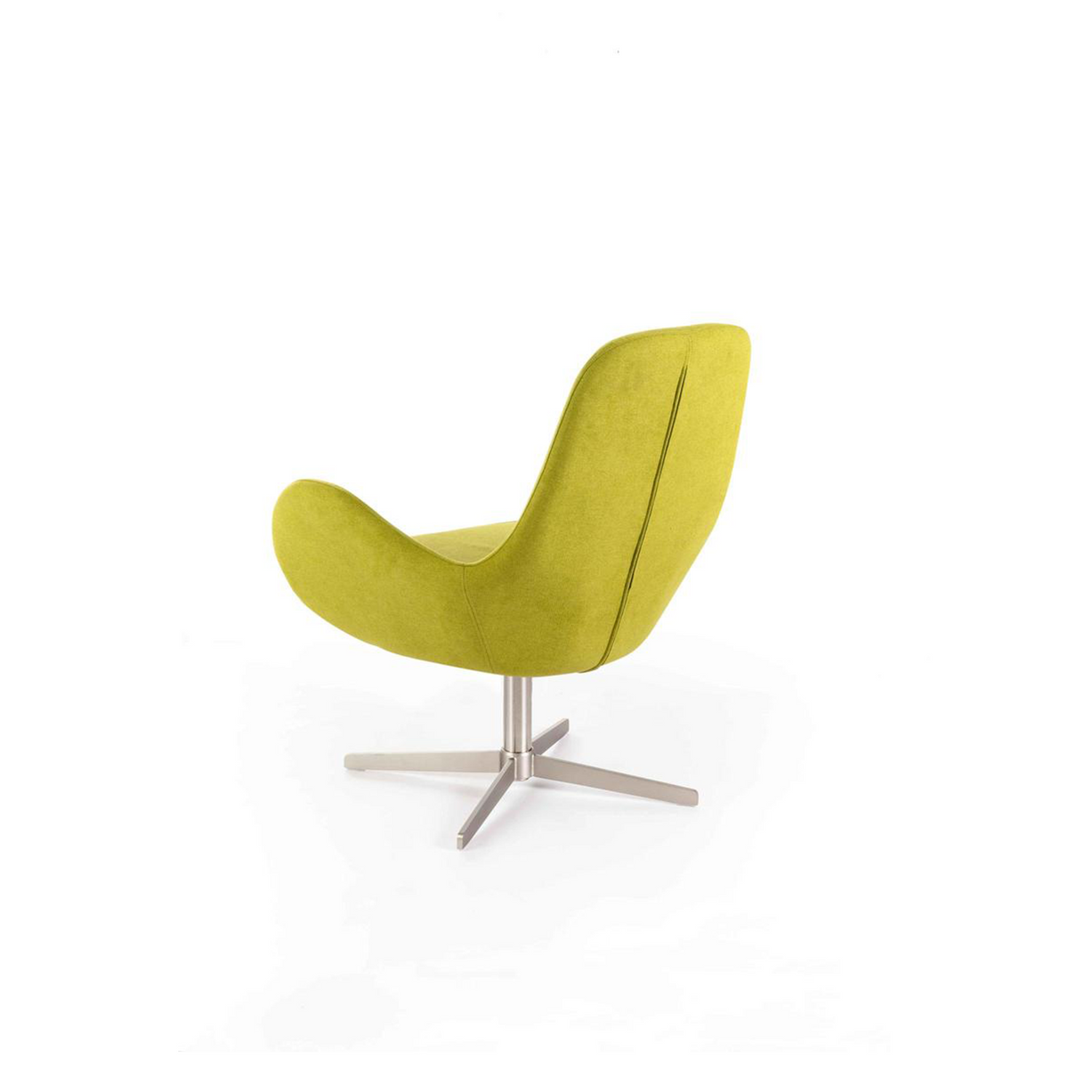Poltrona moderna girevole "Orpea" in tessuto con base cromata cm 72x64 85h
