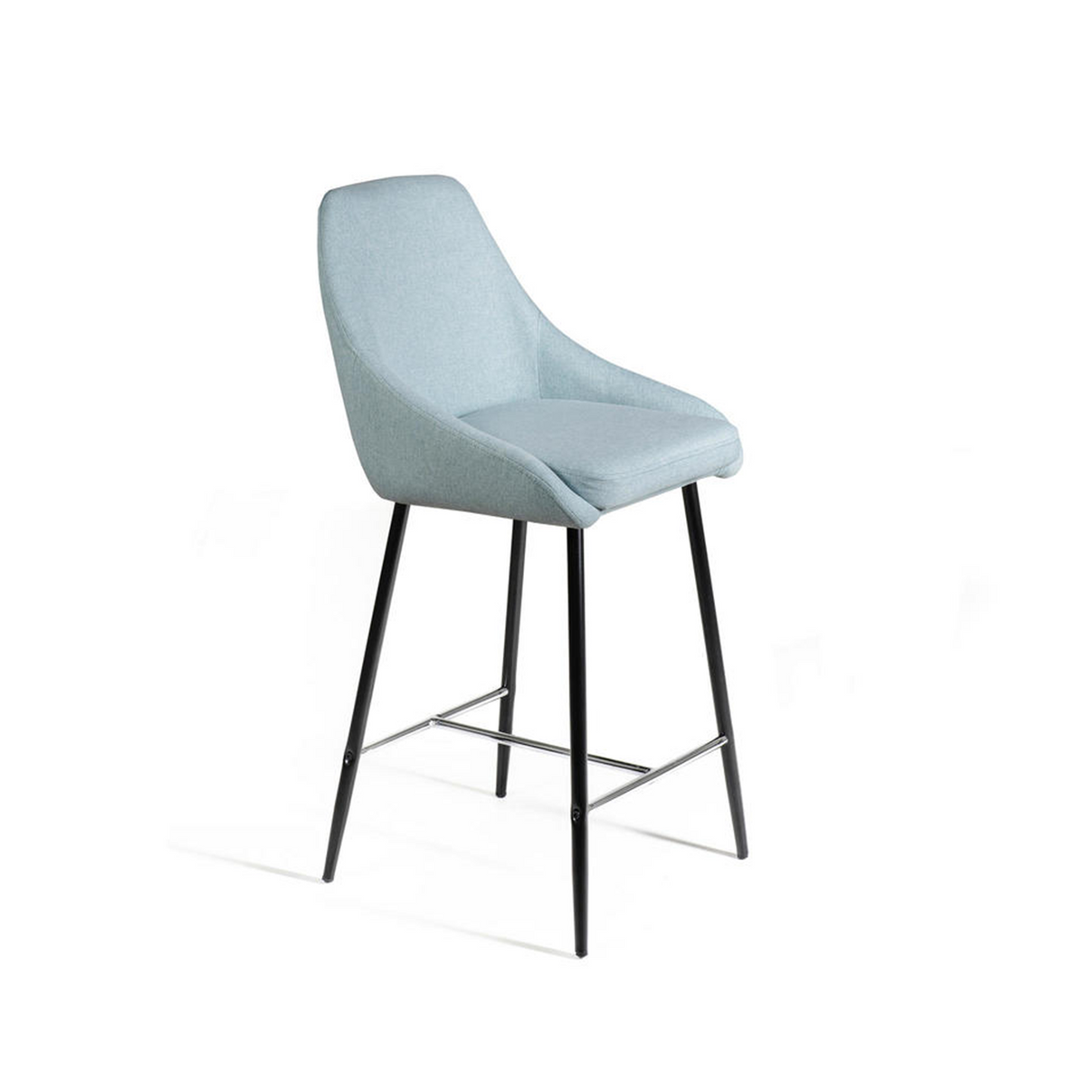 Set di sgabelli alti in tessuto poggiapiedi in metallo "Petit" cm 46x49 97h