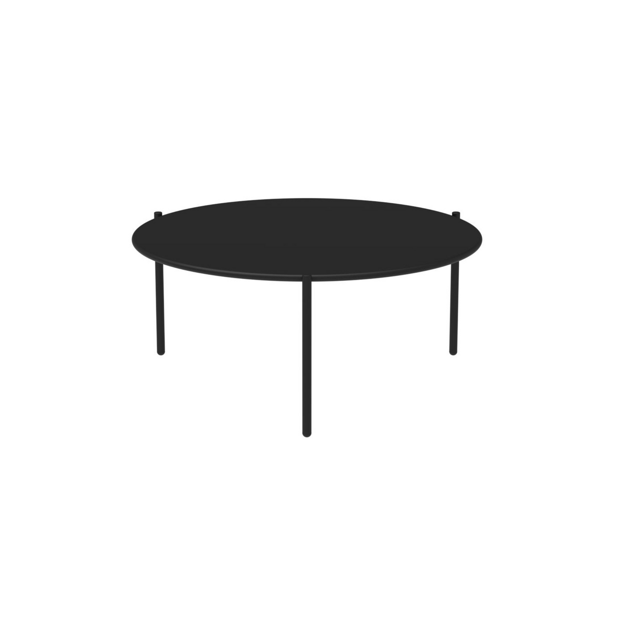 Tavolo basso da caffè tondo in metallo "Aria2" impilabile cm 90x90 40h