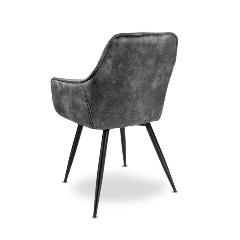 Set di sedie da pranzo "Senna" imbottite in velluto con gambe in metallo nere cm 59x60 86h - MondoViro