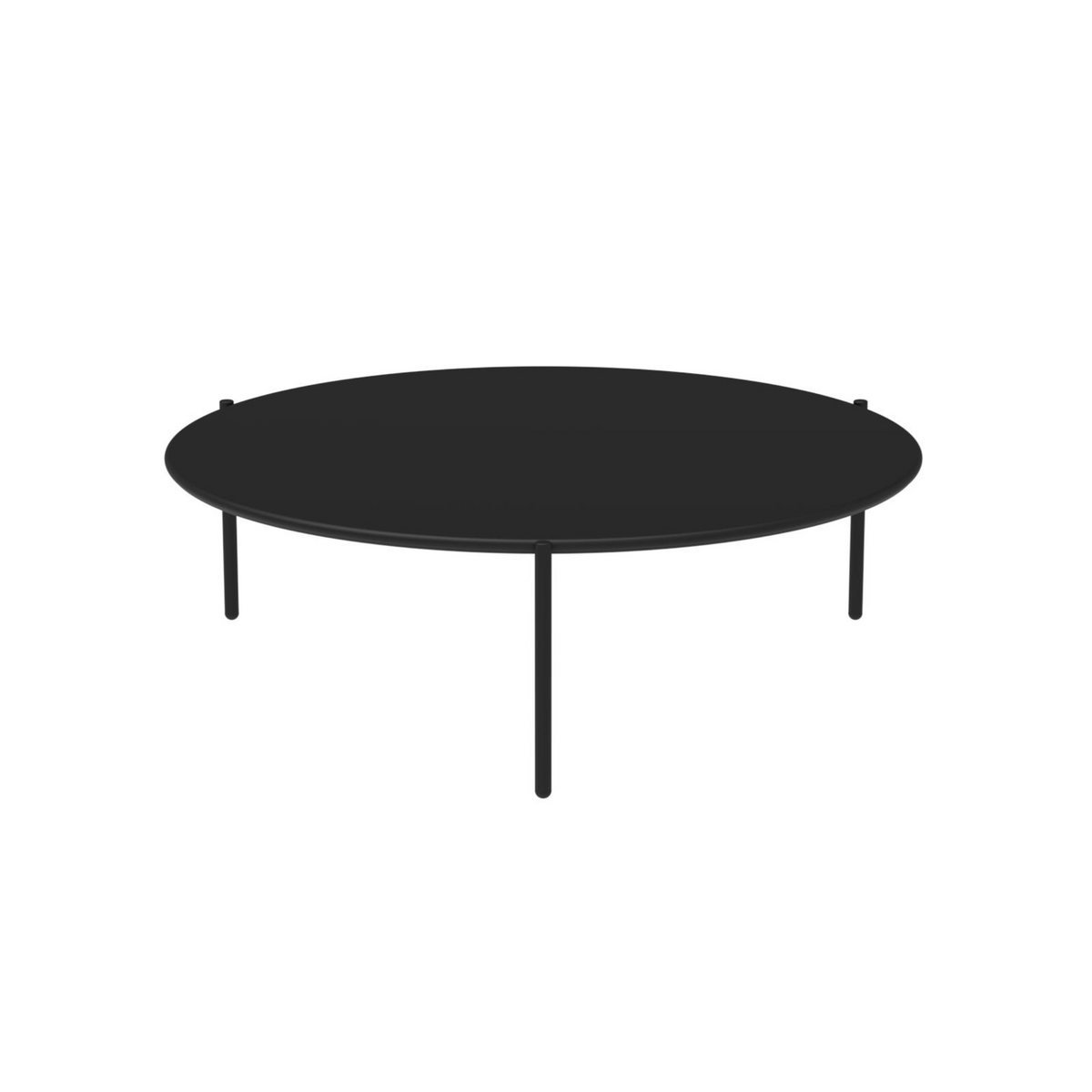Tavolo basso da caffè tondo in metallo verniciato "Aria3" impilabile cm 110x110 35h