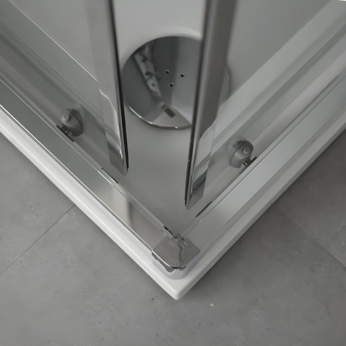 Box doccia angolare con 2 ante scorrevoli "Ferrara Two" in vetro trasparente h 195 cm - MondoViro